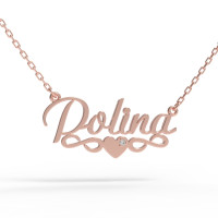 Gold name pendant on a chain 320110-0,3ДБ Polina