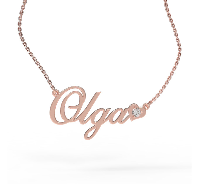 Gold name pendant on a chain 320110-0,3МУАС Olga