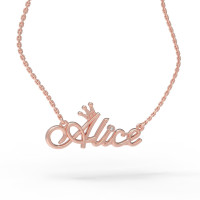 Gold name pendant on a chain 320110-0,4ДБ Alice