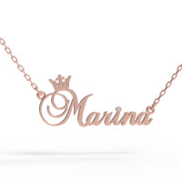 Gold name pendant on a chain 320110-0,4ДБ Marina