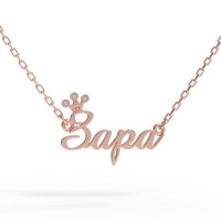 Gold name pendant on a chain 320110-0,4ДБ Зара