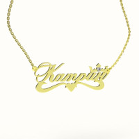Gold name pendant on a chain 320120-0,3ДБ Катрин