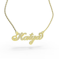 Gold name pendant on a chain 320120-0,3ДБ Katya-2
