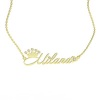 Gold name pendant on a chain 320120-0,3ДБ Milana
