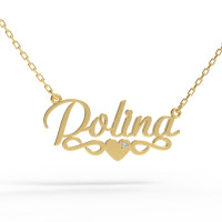Gold name pendant on a chain 320120-0,3ДБ Polina