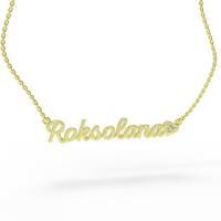 Gold name pendant on a chain 320120-0,3ДБ Roksolana