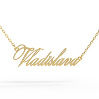 Gold name pendant on a chain 320120-0,3ДБ Vladislava