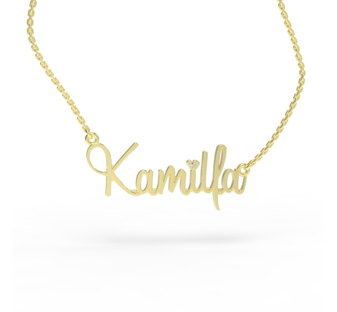 Gold name pendant on a chain 320120-0,3МУАС Kamilla