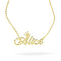 Gold name pendant on a chain 320120-0,4МУАС Alice