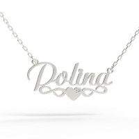 Gold name pendant on a chain 320130-0,3ДБ Polina