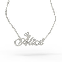 Gold name pendant on a chain 320130-0,4ДБ Alice