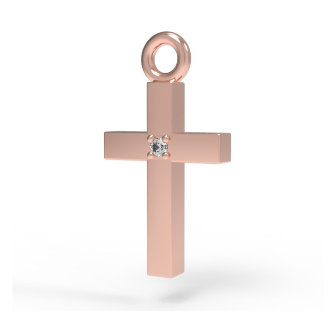 Cross earring pendant with a stone 526130Рпідвіс - Piercing with pendants from Jewelry Arts In the UMGold store