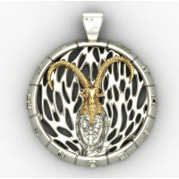 Silver pendant Zodiac Sign 321120-Capricorn