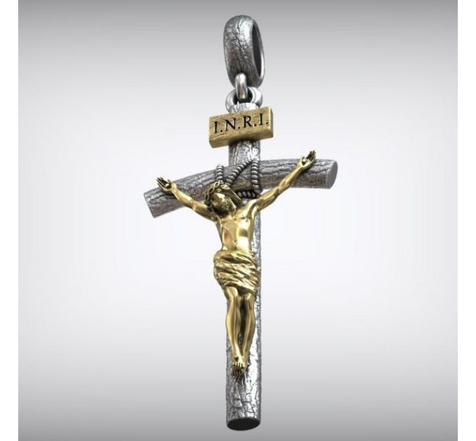 Хрестик срібний Католицький 820223
