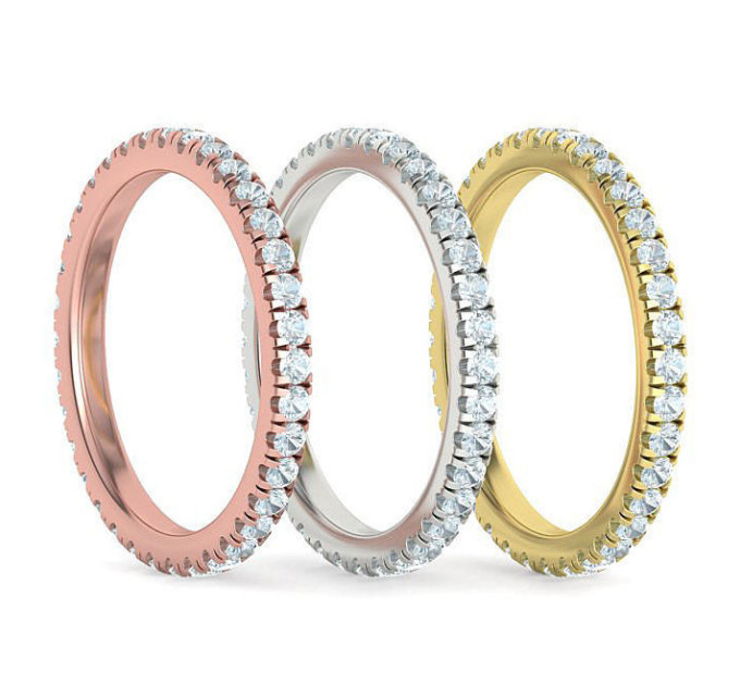 Golden ring Path French Pave 119130М-1,75