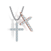 Golden cross with мoissanite 804110М