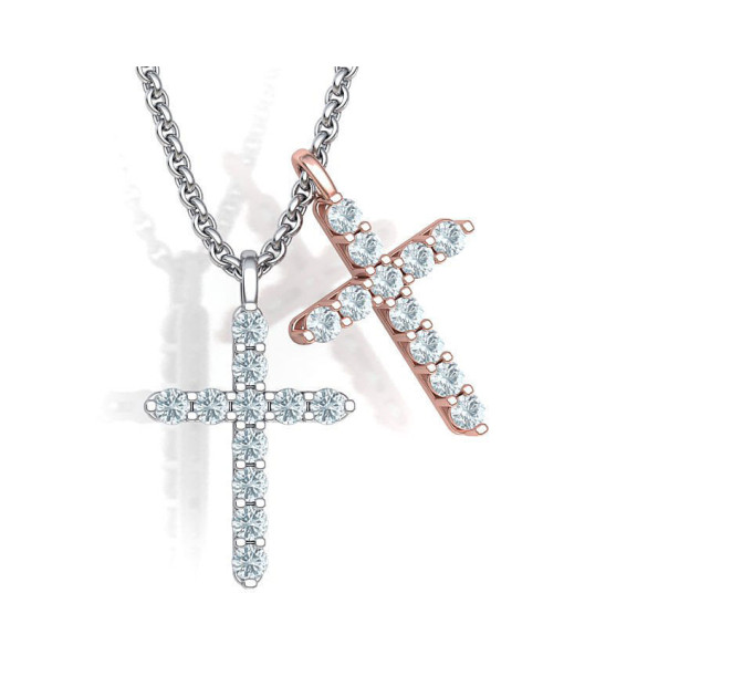 Golden cross with мoissanite 804110М