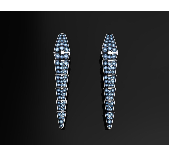 Gold movable snake earrings 213110фб