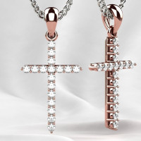 Golden cross with мoissanite 803110М