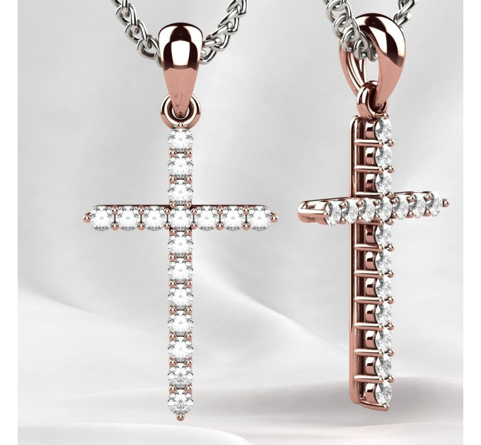 Golden cross with мoissanite 803110М