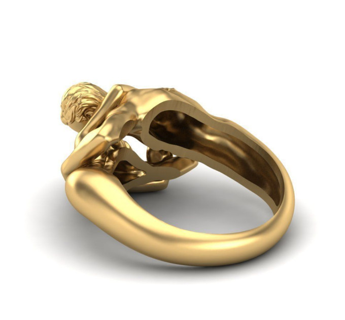 Кольцо золотое Поцелуй 101120-1