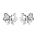 Gold stud earrings Butterfly hearts 221130фб