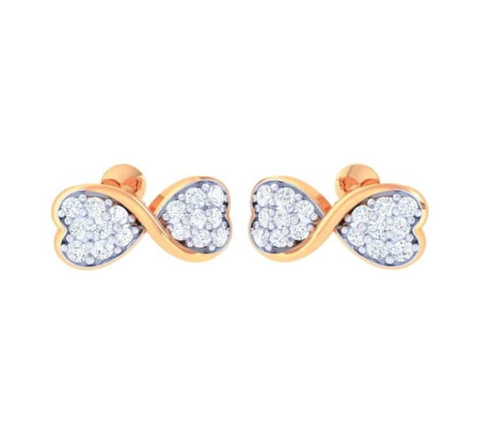 Gold stud earrings Infinity 220110ДБ