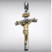 Silver cross with golden Crucifix Catholic 820130-232. - Crosses from Jewelry Arts In the UMGold store