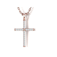 Golden cross with мoissanite 806110М