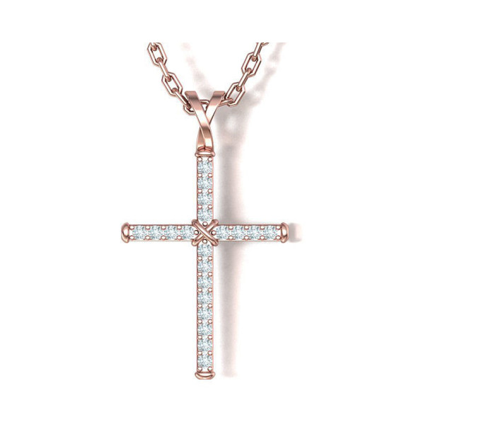 Golden cross with мoissanite 806110М