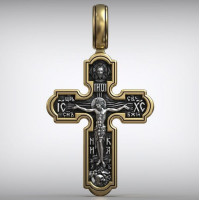 Крестик золотой Распятие Православного Креста Святой Елены Иисуса Христа 811110