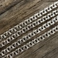 Silver Bismarck Chain 1055-6 — Flat Weave with Blackened or Rhodium Finish