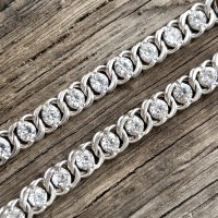 Chain arabic bismarck silver with cubic zirconia 1039