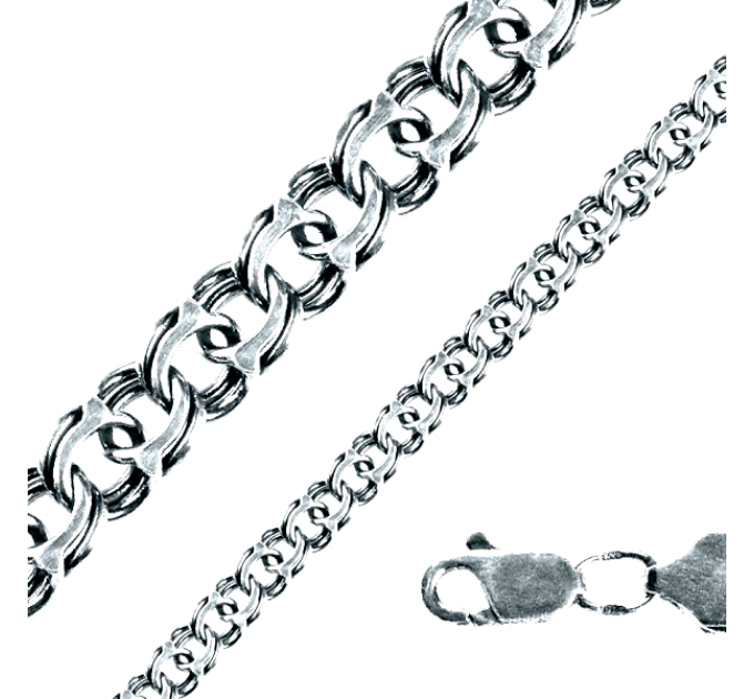 Sterling Silver Cossack Bismarck Chain 925 – Article 1057-5,5