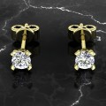 Серьга-пусета из золота на закрутке с фианитом 3,5 мм 251120фб-585