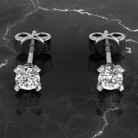 Gold Screw-Back Stud Earring 251130fb-585 with 3.5 mm Stone