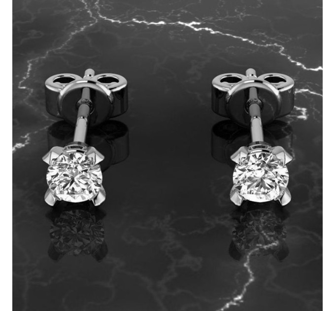 Gold Screw-Back Stud Earring 251130fb-585 with 3.5 mm Stone