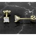 Gold stud earring with twist and diamond 3.5 mm 251120DB-585