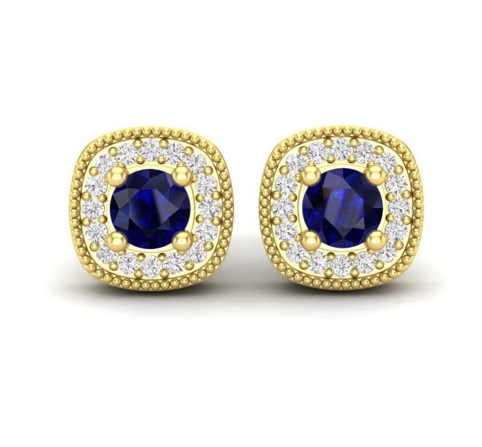 Gold earrings with cubic zirconia 225120fb. Photo-N]