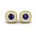 Gold earrings with cubic zirconia 225120fb. Photo-N]