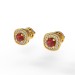 Gold earrings with cubic zirconia 225120fb. Photo-N]