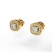 Gold earrings with cubic zirconia 225120fb. Photo-N]