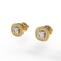 Gold earrings with diamonds 225120DB