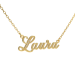 Gold pendant with name on chain with cubic zirconia 320110-0.3фчб Laura. Photo-N]