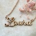 Gold pendant with name on chain with cubic zirconia 320110-0.3фчб Laura