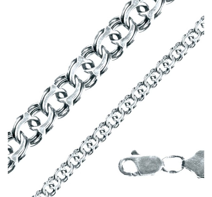 Sterling Silver Cossack Bismarck Chain 925 – Article 1057-4,0