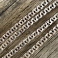 Silver Bismarck Chain 1055-5 — Flat Weave with Blackened or Rhodium Finish
