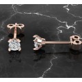 Серьги-пусеты золотые с бриллиантом на закрутке 3,5 мм 252110ДБ-585
