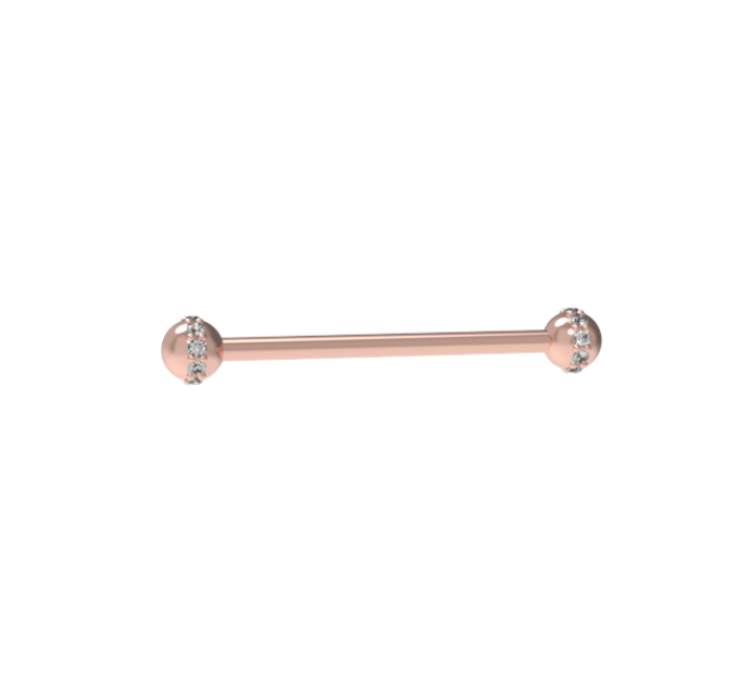 Gold Piercing Barbell with Cubic zirconia 564110fb-16-1.2-3.4