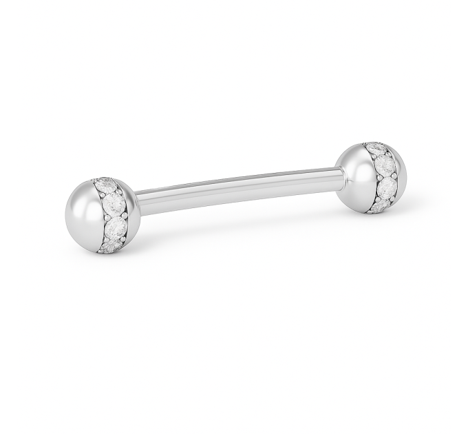 Gold Piercing Barbell with Diamonds 564110DB-16-1.2-3.4. Photo-N]